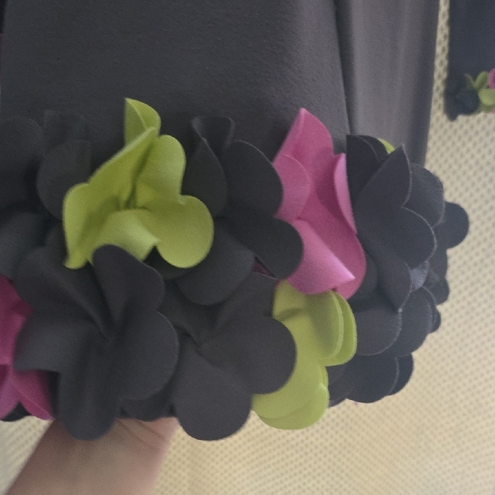 Biscotti Black Dress with Purple and Green Accents - Picture 8 of 8